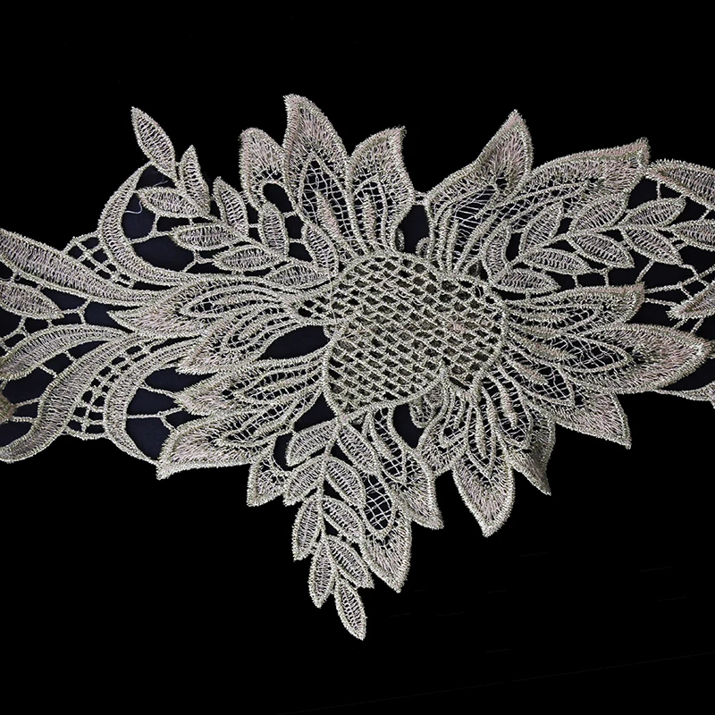 10 ярдов 3D золотая металлическая отделка Кружевная аппликация вышивка цветочное