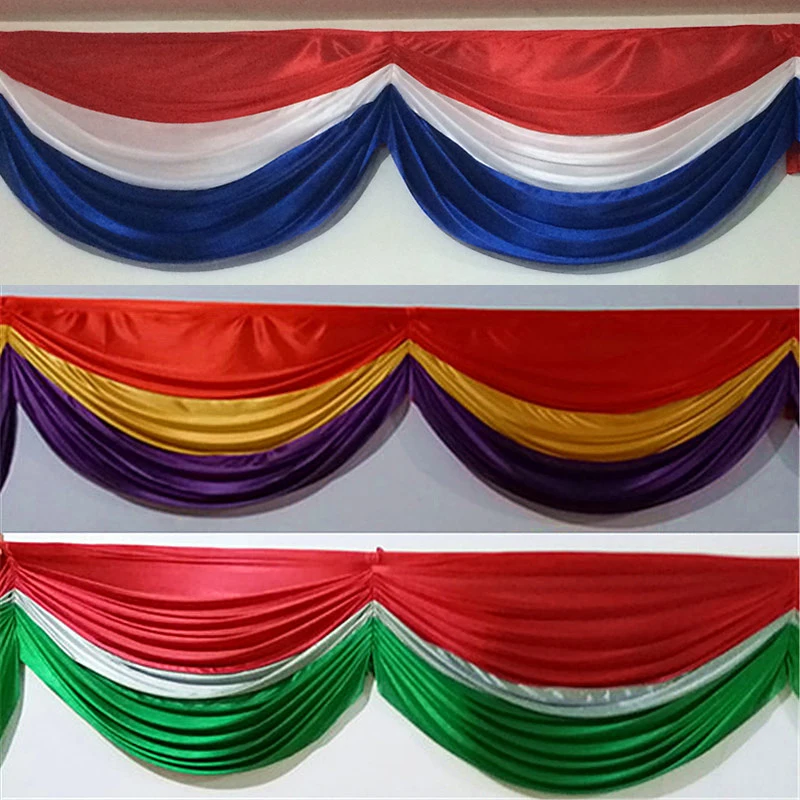 Индивидуальные занавески 3 смешанных цветов из ледяного шелка для свадебного
