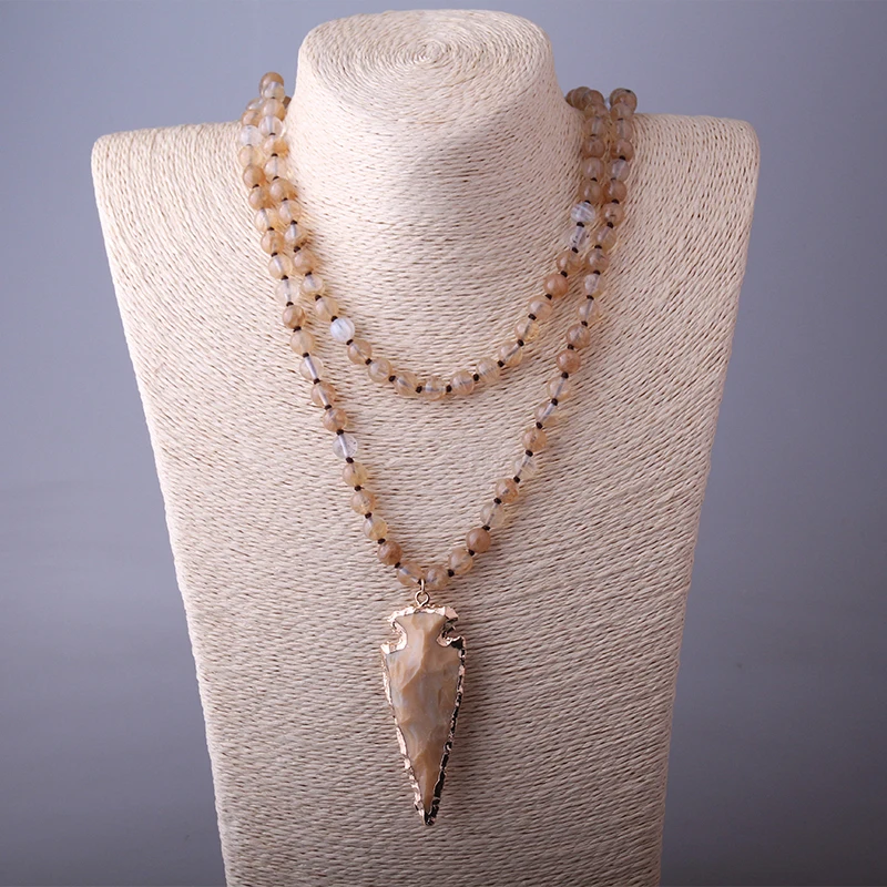 Модное ожерелье из бисера ручной работы натурального камня диаметром 130 см |