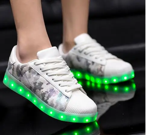 Мальчики девочки светящиеся shoes children with light eur размер 25-40//usb зарядки световой