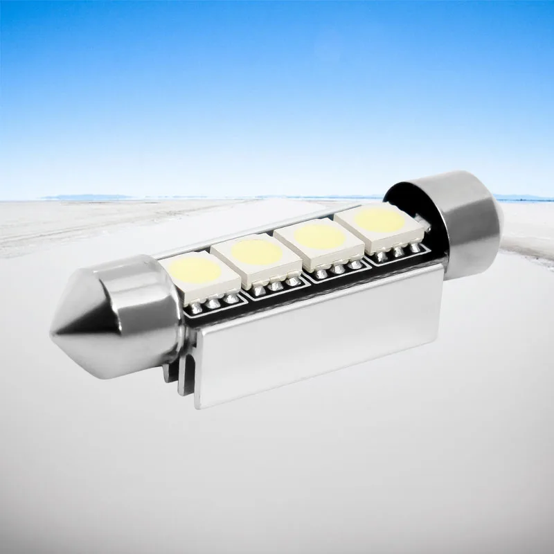 2шт 42 мм 6418 C5W 4 SMD 5050 светодиодный белый/синий CANBUS безошибочный автомобильный