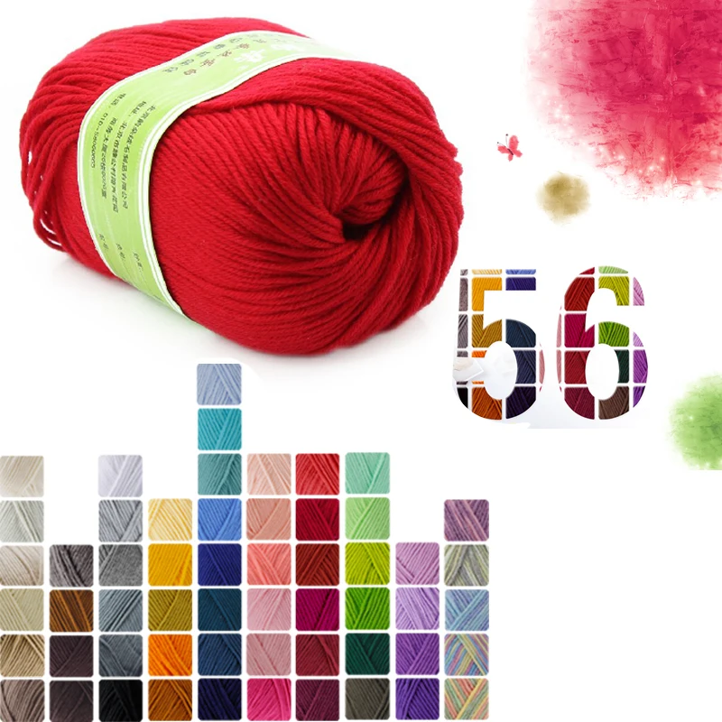 1 шт. Детская шерстяная пряжа из бамбукового хлопка 50 г|baby yarn|hand knittingnatural yarn |