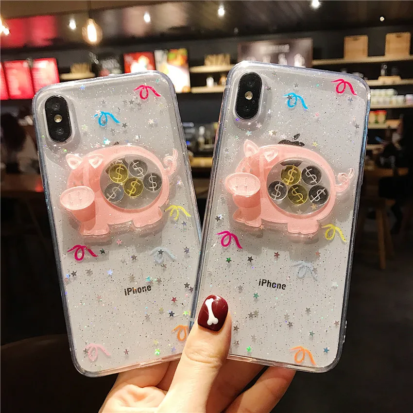 Милый 3D чехол с мультяшной Свинкой для Iphone 8 7 10 6 S 6s Plus Xs X Чехол Розовая Свинья