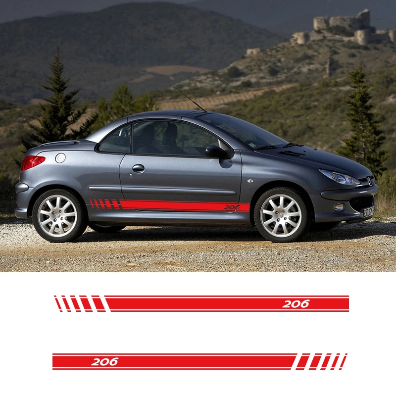 2 шт. виниловые наклейки на двери автомобиля Peugeot 206 | Автомобили и мотоциклы