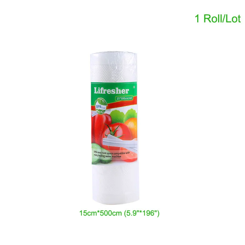 15x500cm 1 roll Пакеты для вакуумного упаковщика в рулоне, пакеты для вакуумного упаковщика, пакеты для пищевых продуктов, пакеты для вакуумного мешка 15 20 25 28, дропшиппинг - Цвет: 15x500cm 1 roll