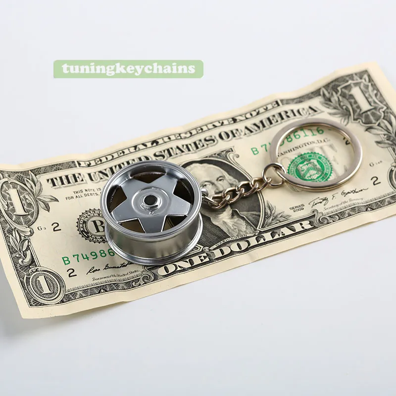 New Alloy Car Auto Sports Wheel Rim Mini Keychain Key Chain Keyring Pendent BOR Design A | Rings