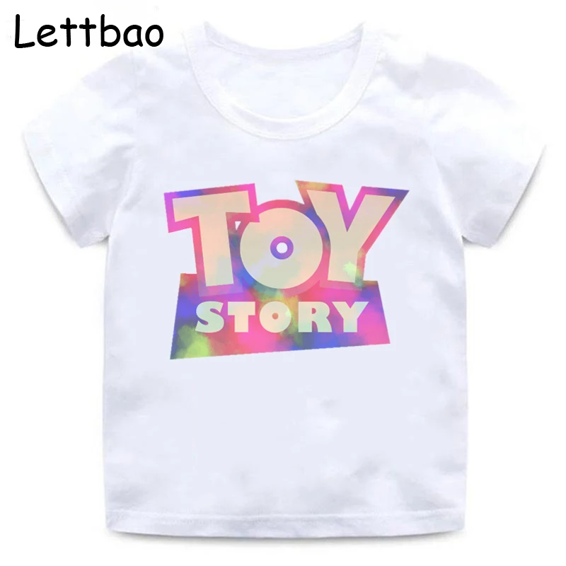 1 Новинка года; детская футболка с надписью «Toy Story 4» хлопковая детская футболка Летняя одежда «Базз Лайтер/Вуди» - Цвет: 1