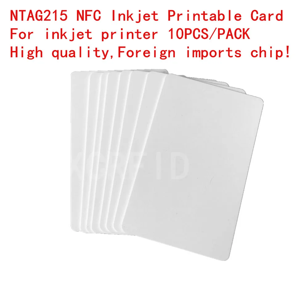 10 шт. 13 56 МГц Ntag215 Белая пустая струйная карта NFC для печати amiibo tagmo и всех мобильный