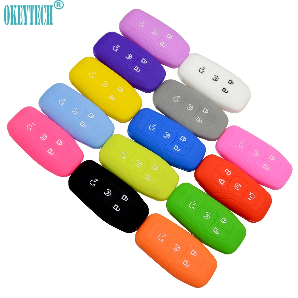 OkeyTech силиконовый резиновый автомобильный чехол для брелка с ключом Ford Escape Focus Fusion