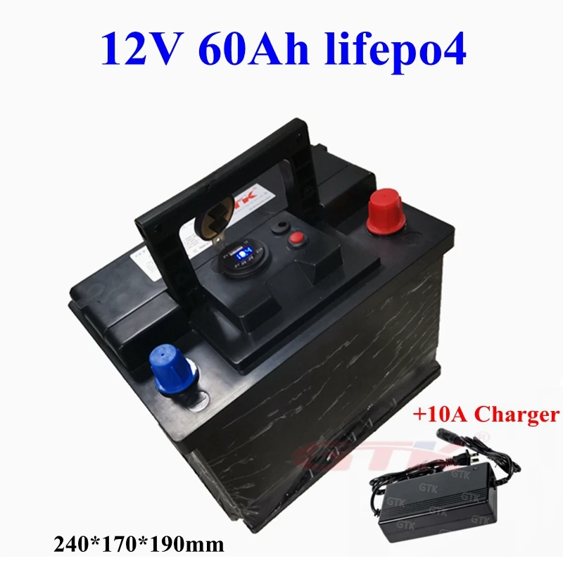 Комплект инвертора lifepo4 12 В 60 А · ч портативный аккумулятор для автомобиля