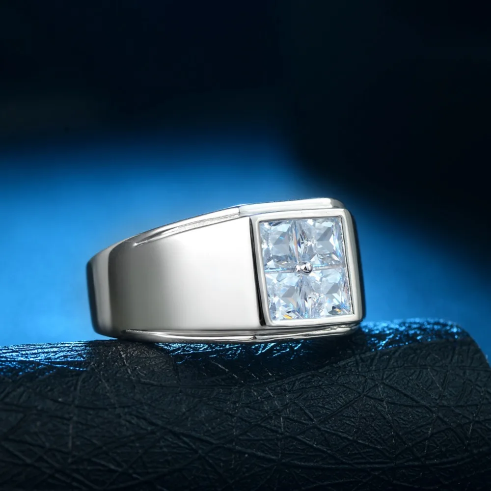 Солидное кольцо из стерлингового серебра S925 пробы для мужчин обручальное с