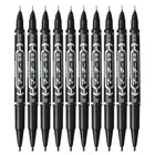 Маркер акварельный двусторонний, 5 шт., маркер для рисования, черный, синий, красный