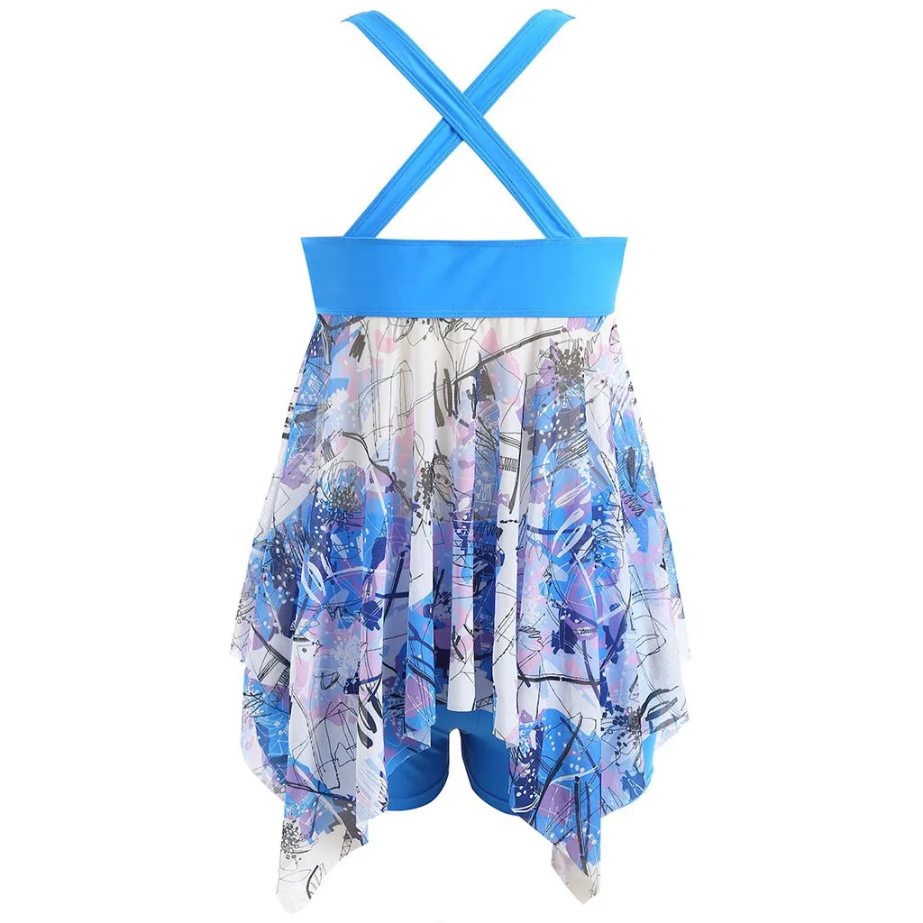 Женский купальник CHAMSGEND большого размера богемного стиля с разрезом на груди и на бедрах, состоящий из двух частей.