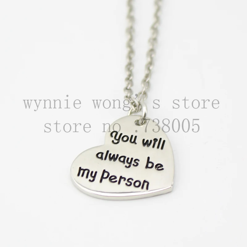 2015 Мода для Грей Цитата анатомии Дружба &quotваш мой человек&quot вы всегда будете