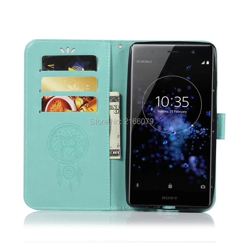 Роскошный чехол книжка из искусственной кожи с 3D рисунком совы для Sony Xperia XZ2 Premium 5