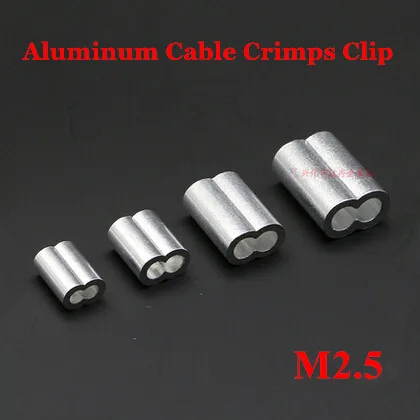 Prensatelas de Cable de aluminio M2.5, accesorio de prensado con forma de manga, 8 virolas de doble orificio, bucle ovalado, 500 Uds.