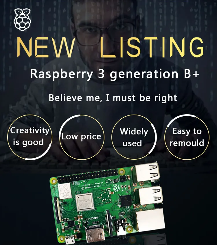 Element14 raspberry pi 3 Model B/B+ Plus BCM2837 1,2G raspberry pi 3 с 2,4G и 5G wifi 4,2 Bluetooth и PoE