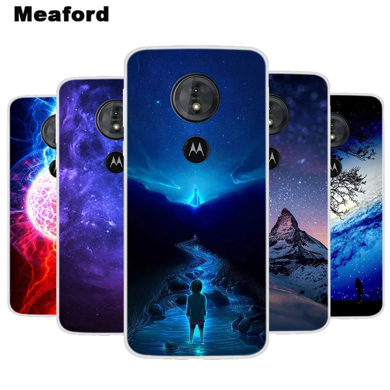 Силиконовый чехол для Motorola Moto E5 G6 Play мягкий телефона с космическим принтом E 5 G 6