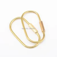 100pcs Golden Hook Brass D/Orbits Ring Carabiner Snap Clip Keychain Outdoor Hiking Climbing Buckle Tool