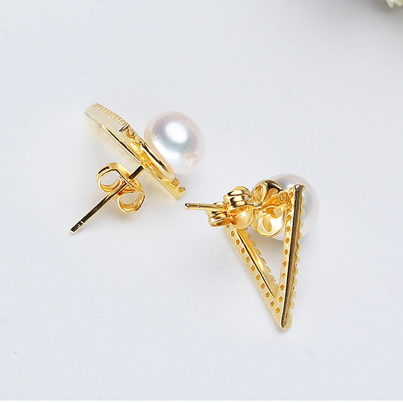 Серьги из серебра 925 пробы с жемчугом YIKALAISI ювелирные изделия размером 7 8 мм 100%