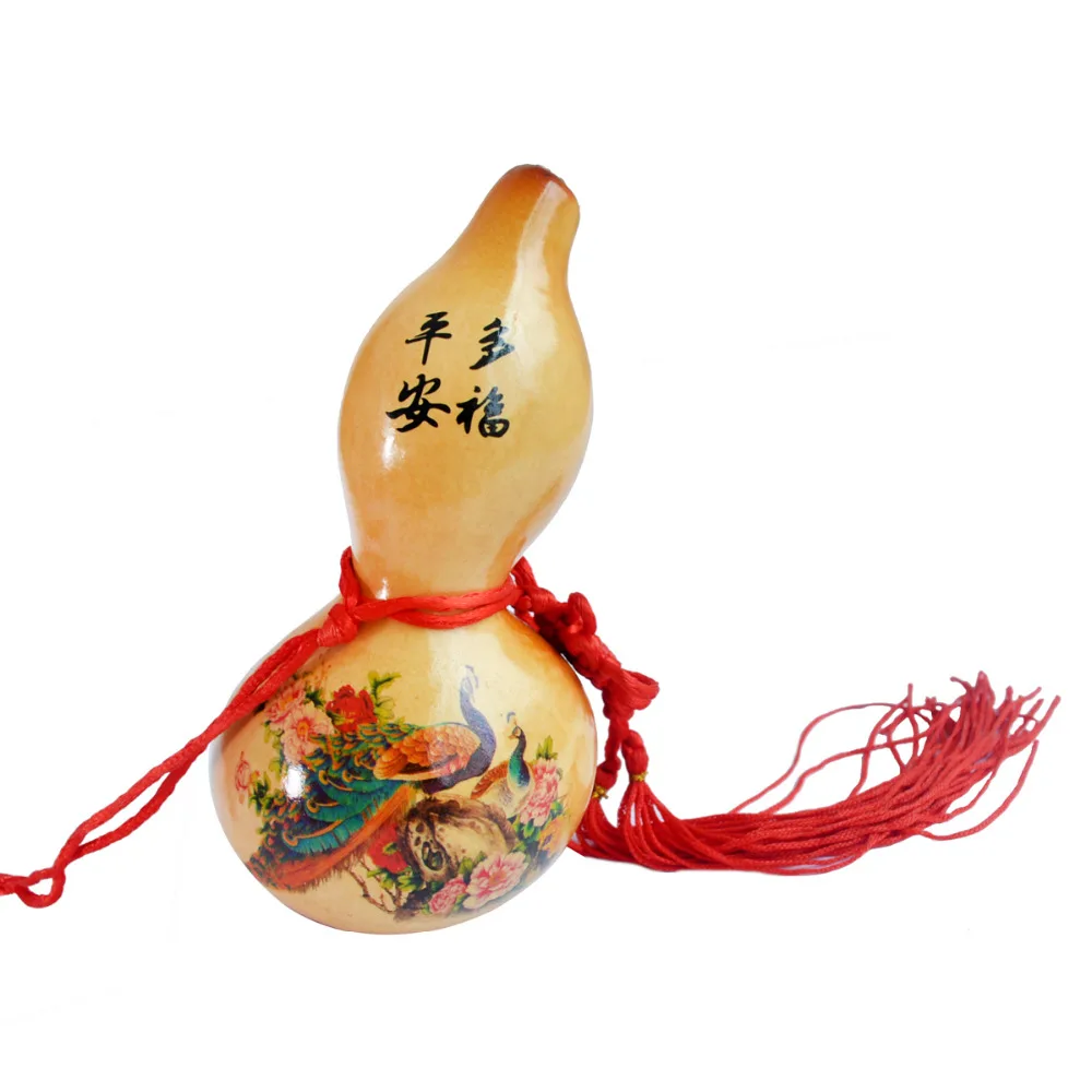 

Feng Shui Natural Wu Lou Wu Lu Gourd Charm Amulet with Flower E1027