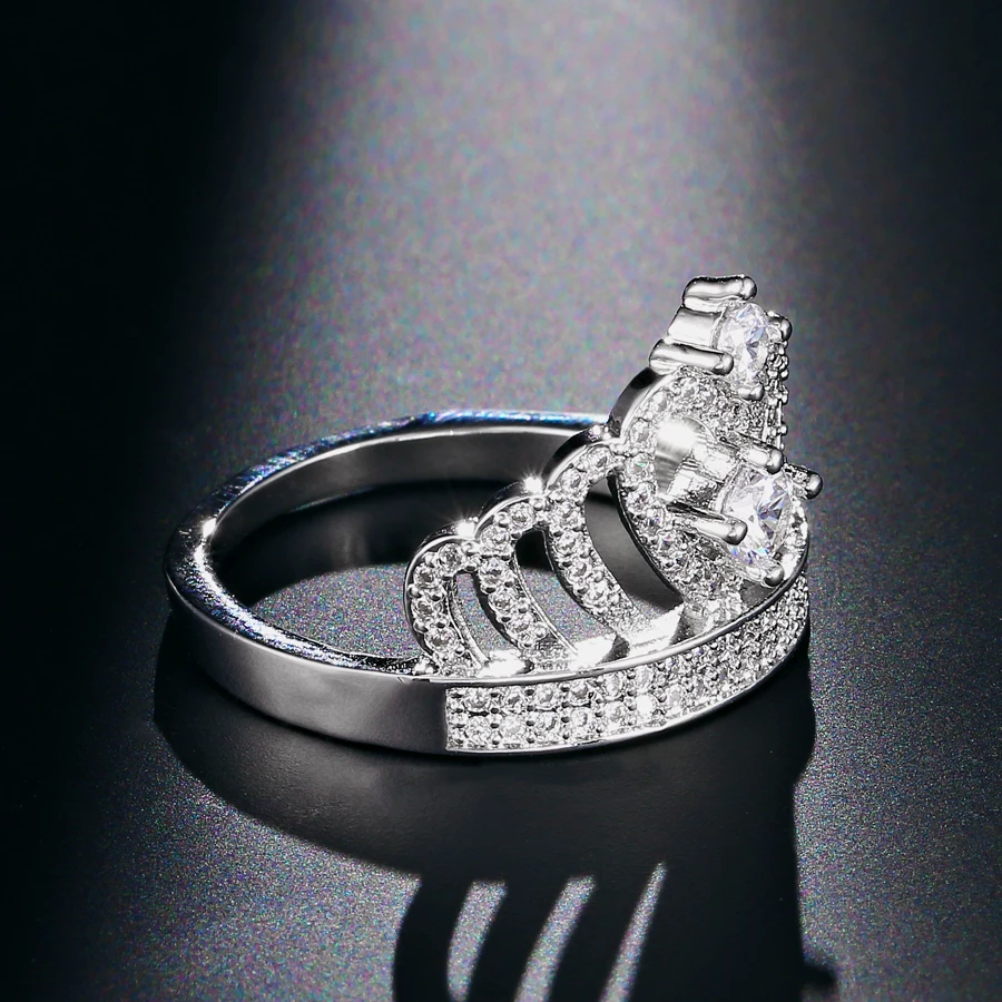 Kinel Hot Exquisite Crown Ring 925 Sterling Silver Wedding Bands Engagement Rings For Women Vintage Jewelry 2017 New | Украшения и