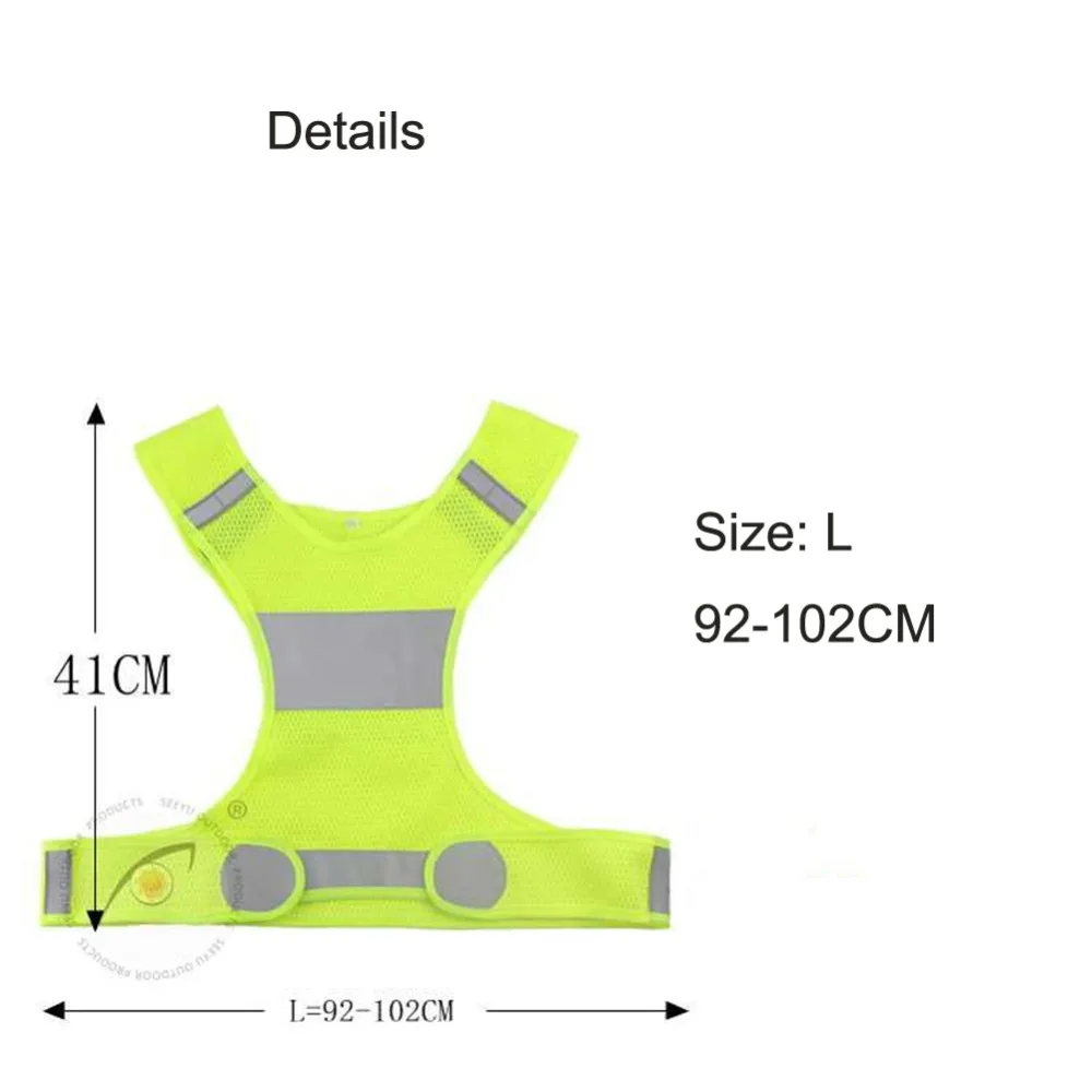 Флуоресцентный желтый светодиодный жилет для велоспорта|highly reflective|high visibility