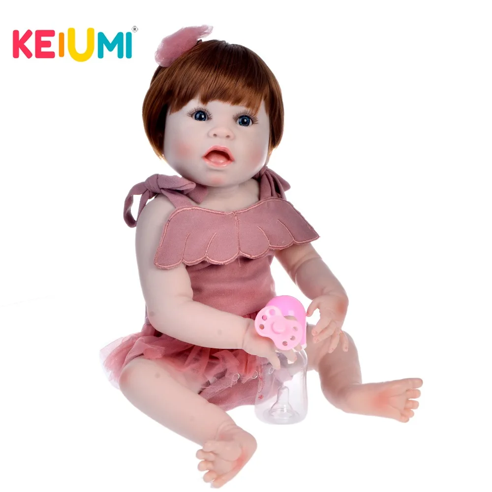 Новинка 23 дюйма Кукла Реборн девочка Реалистичная полностью силиконовая сделай