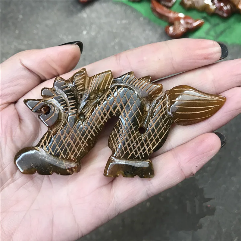 Chinese Han Dynasty natural old jade art dragon rekindled pendant | Дом и сад
