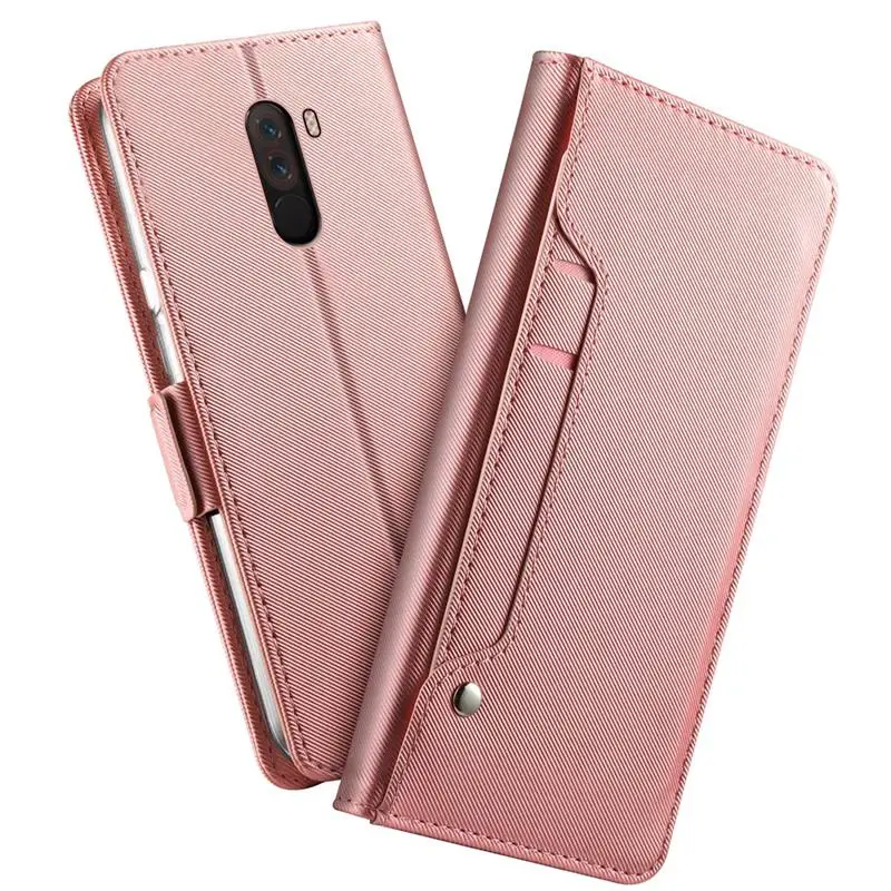 3 Чехол из искусственной кожи для Xiao mi Pocophone F1, откидной Чехол-кошелек с подставкой, чехол-книжка для mi rror, красный чехол для mi Note 7 mi 9 SE mi 9T Pro, Роскошный чехол для карт - Цвет: 3