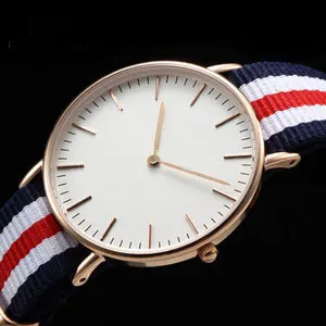 Brand Watches rose Quartz Watch Women Men Nylon Strap Military Sport Wrist watch WristwatchClock hombre 40mm | Наручные часы