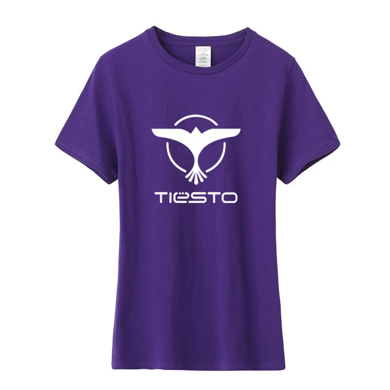 Летние Tiesto футболка для женщин и девочек Костюмы топы хлопок короткий рукав DJ