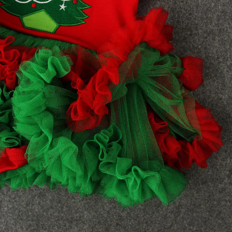 Милый комплект одежды для новорожденных; одежда для маленьких девочек; повязка на голову для ребенка; платье с короткими рукавами; комбинезон; хлопковая Рождественская одежда