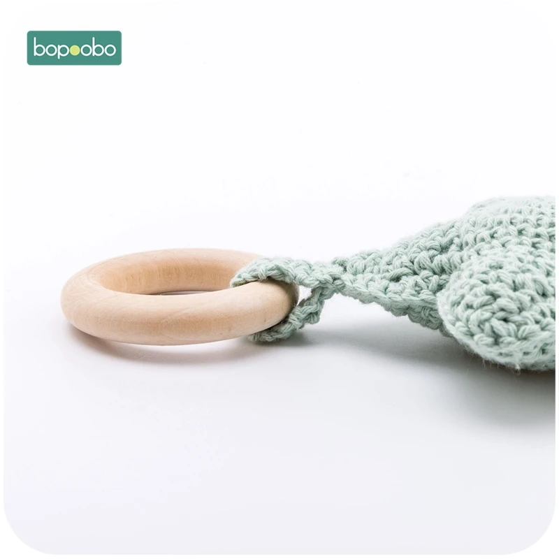 Bopobo, 5 шт., детские деревянные кольца, яркие цвета, звездочки, прорезыватели для зубов 0-12 месяцев, детские игрушки, можно жевать бусины, Колокольчик для ребенка, коляска, подарки