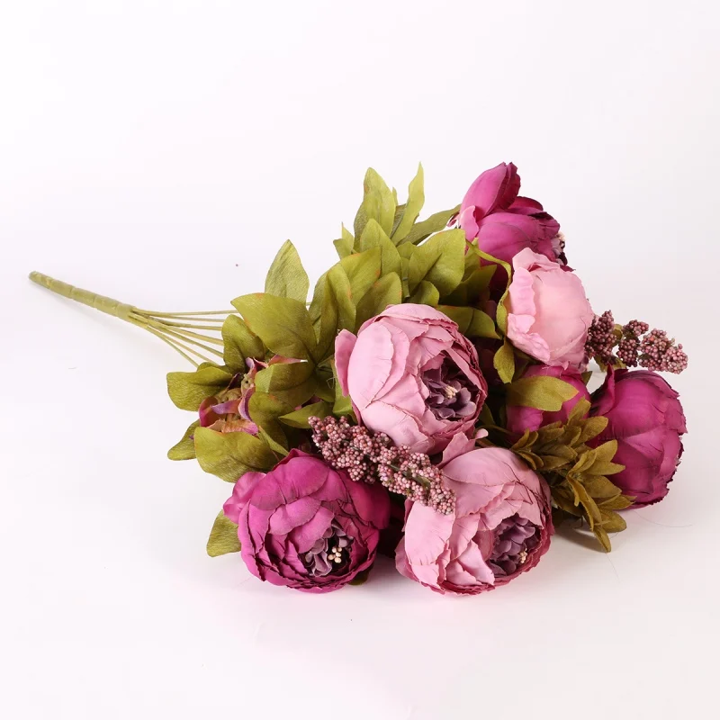 

Artificial Peony Silk Flowers Wedding Home Decoration Vintage Artificial Peony Silk Flowers Bouquet