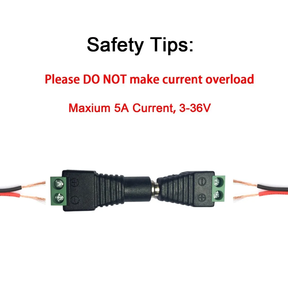 1pair 5.5mm*2.1mm Female Male DC Power Cable Connector Jack Plug Connection For LED Strip CCTV Security Camera Home Applicance