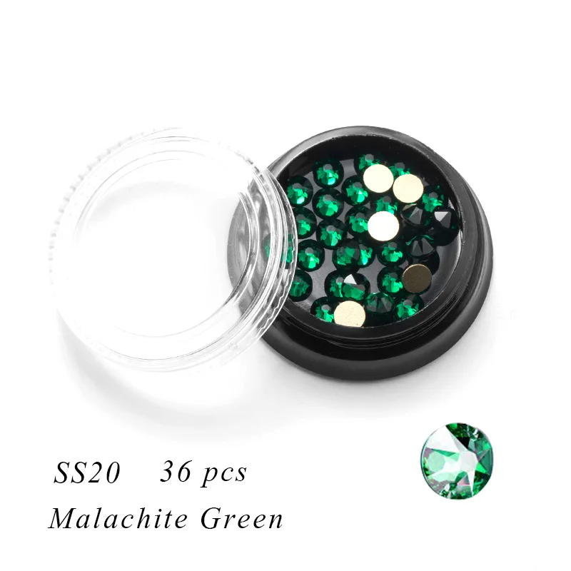 SS20 Malachite green 1 коробка, Стразы для ногтей, 2088, новые режущие лица, Кристальные цветные стеклянные стразы с плоской задней поверхностью для дизайна ногтей, 3D украшения - Цвет: SS20 Malachite green