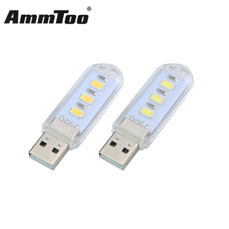 Мини светодиодный светильник 5730SMD с 3 светодиодами USB лампа книжный s для чтения ПК