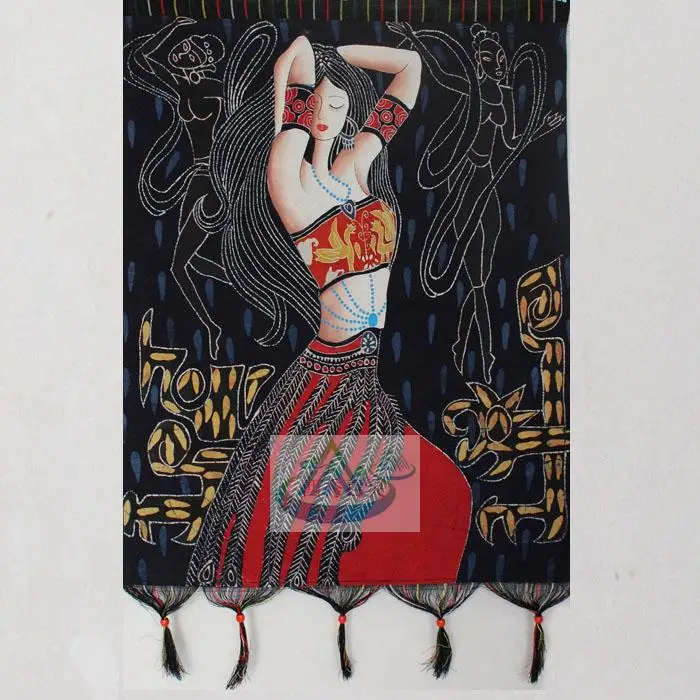 Батик скатерть батик картина украшение стены ручной работы ремесла Сексуальная