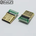 13 шт. DIY Mini HDMI Тип C Штекерный разъем типа папа 19-контактный разъем PCB 19 + 1 позолоченные штекеры