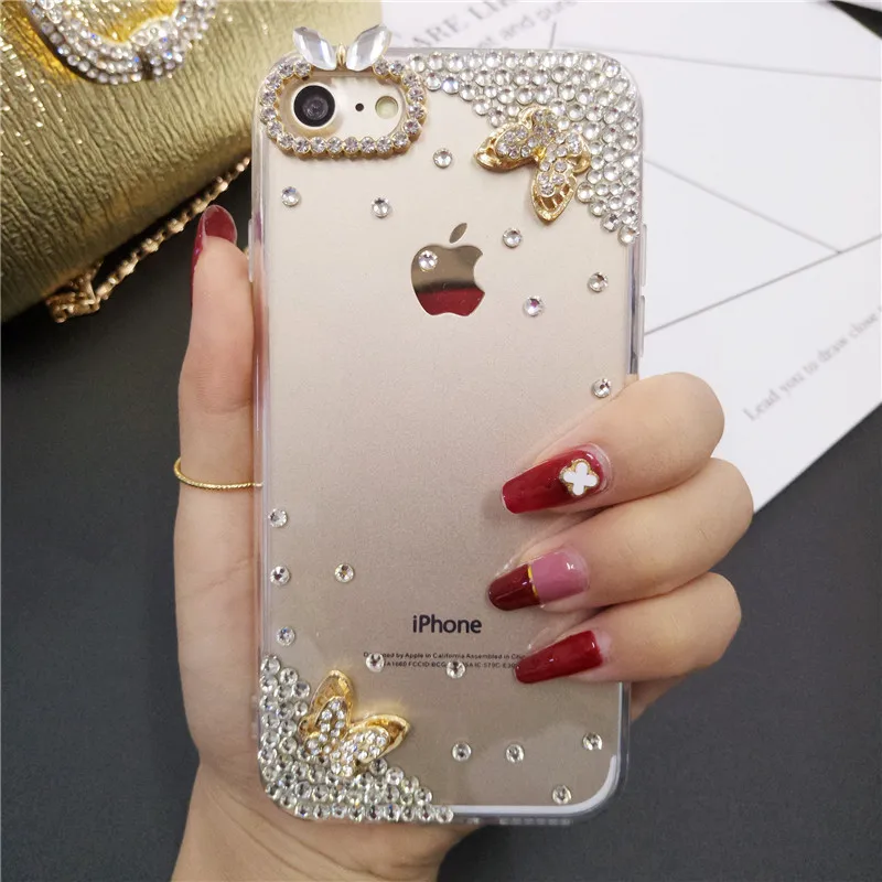 XSMYiss Butterfly Diamond Flower Rhinestone Case Cover For Samsung S6 S7 S8 S9 S10 S11 PLUS Lite Note 5 8 9 10 Plus Phone |
