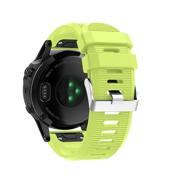 Зеленый 26 мм силиконовый ремешок для смарт-часов Garmin Fenix 6X/5X/5 XPlus/3/3HR/D2 Bravo/Quaitx3 Смарт-часы браслет Спорт Correa - Цвет: Зеленый