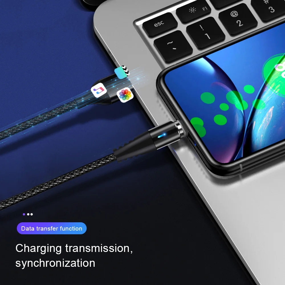 ROMICHW Магнитный USB кабель для передачи данных iPhone X XR Быстрый зарядный