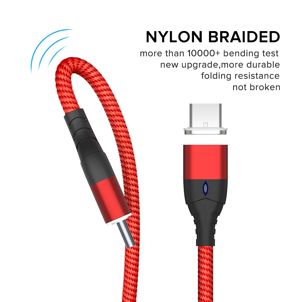 Кабель usb type-C 1 м 2 м нейлоновый Магнитный микро-провод 3 а кабель для быстрой зарядки type-C для мобильного телефона samsung Xiaomi huawei Kable