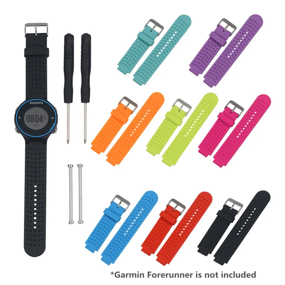 Универсальный силиконовый ремешок с отверстием для наручных часов Garmin Forerunner 220 230