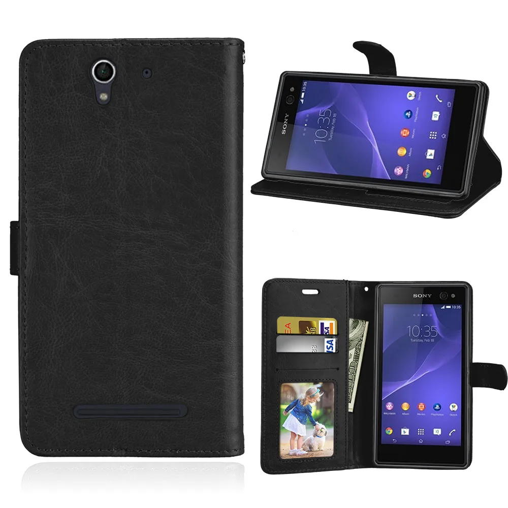 Для sony Xperia C3 D2533 чехол для телефона для sony Xperia C3 кожаный чехол грязеотталкивающий Роскошный кошелек чехол для бизнеса