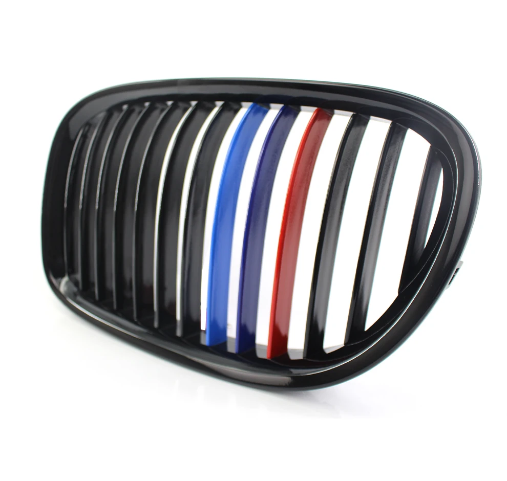 Решетка для BMW 7 Series F01 F02 740L 750i 740i 2009-2015 глянцевая черная M-Color 51117184151 51117184152 левая и