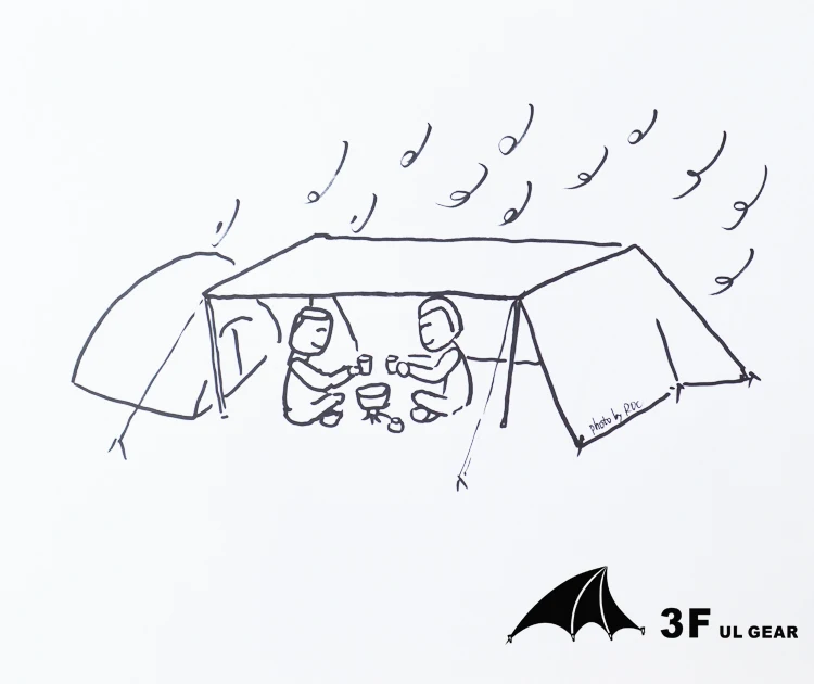 3F UL gear 5x3 M ультра-легкая универсальная силиконовая покрытие Flysheet водонепроницаемый UVproof висячая Брезентовая палатка пляжный навес крюк-усиленный
