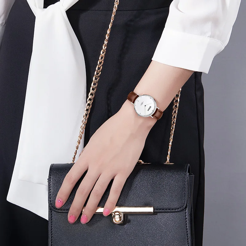 Часы DOM женские из натуральной кожи водонепроницаемые | Наручные часы