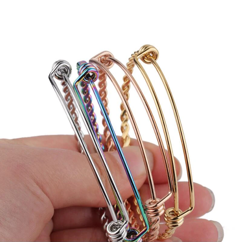 Fnixtar 316L Adjustable Stainless Steel Bangle &amp Bracelet Twist Wire 4 Colors Cuff 30pcs/lot | Украшения и аксессуары